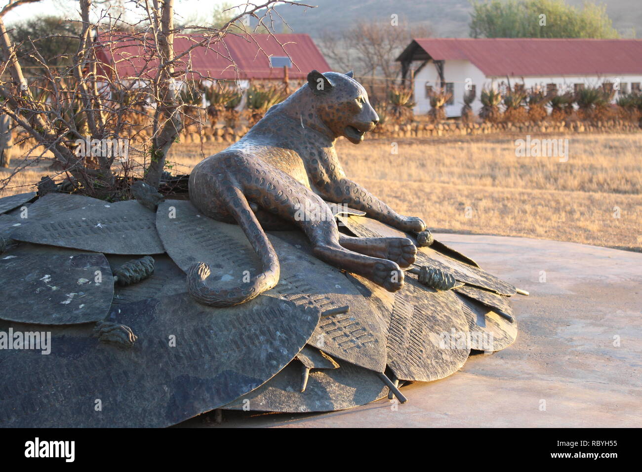 Memorial to the Zulus killed in The Battle of Rorke's Drift in KwaZuluNatal, South Africa Stock
