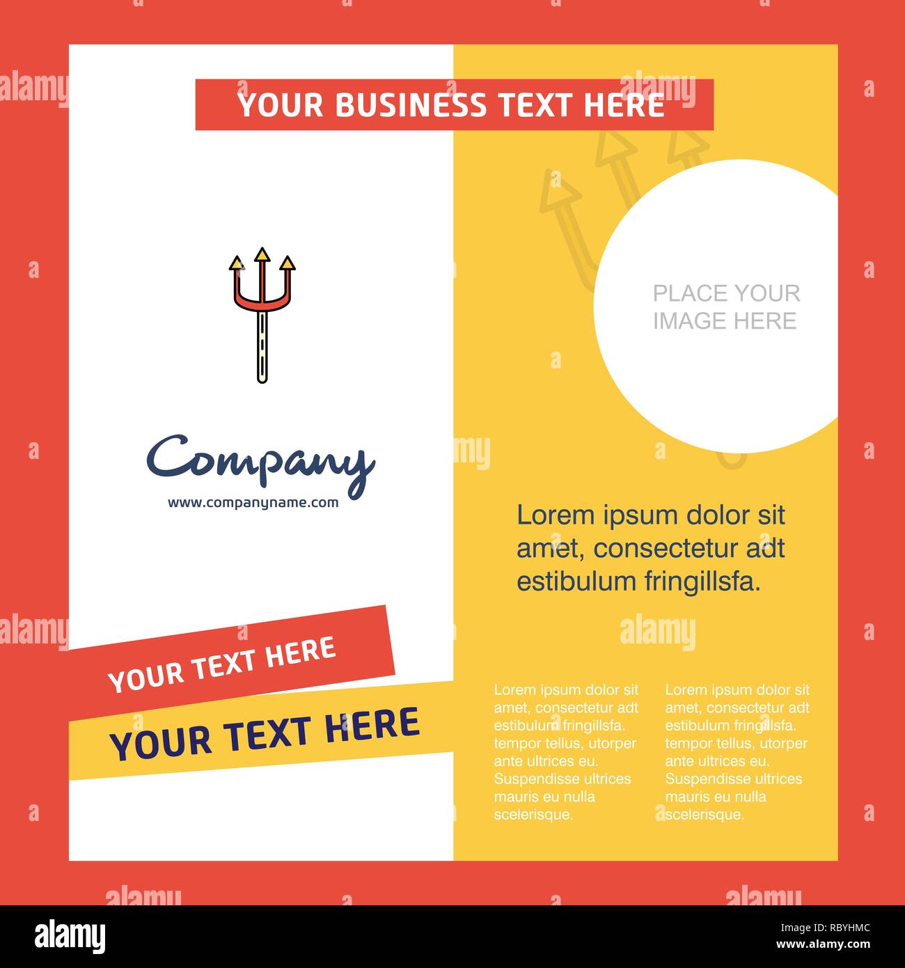 Trident Company Brochure Template. Vector Busienss Template Stock
