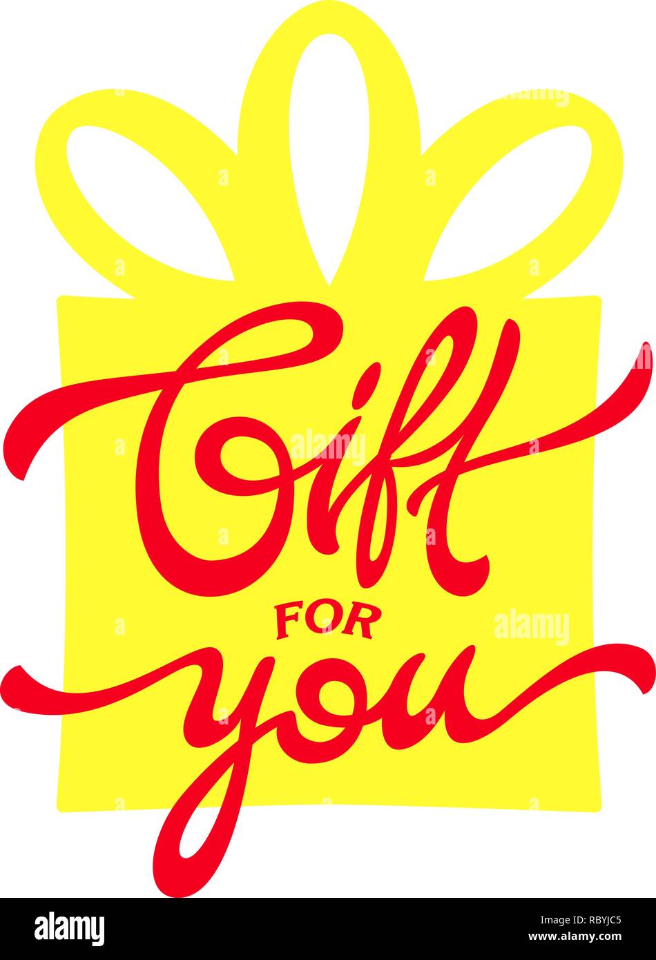 Handwritten lettering gift for you Stock Vector Image & Art Alamy