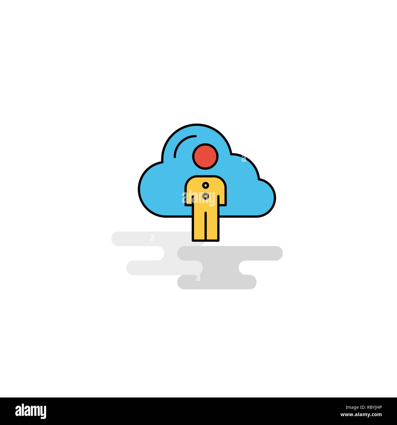 Flat Cloud network Icon. Vector Stock Vector Image & Art - Alamy