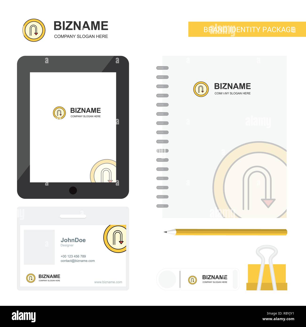 U Turn Road Sign Business Logo Tab App Diary Pvc Employee Card