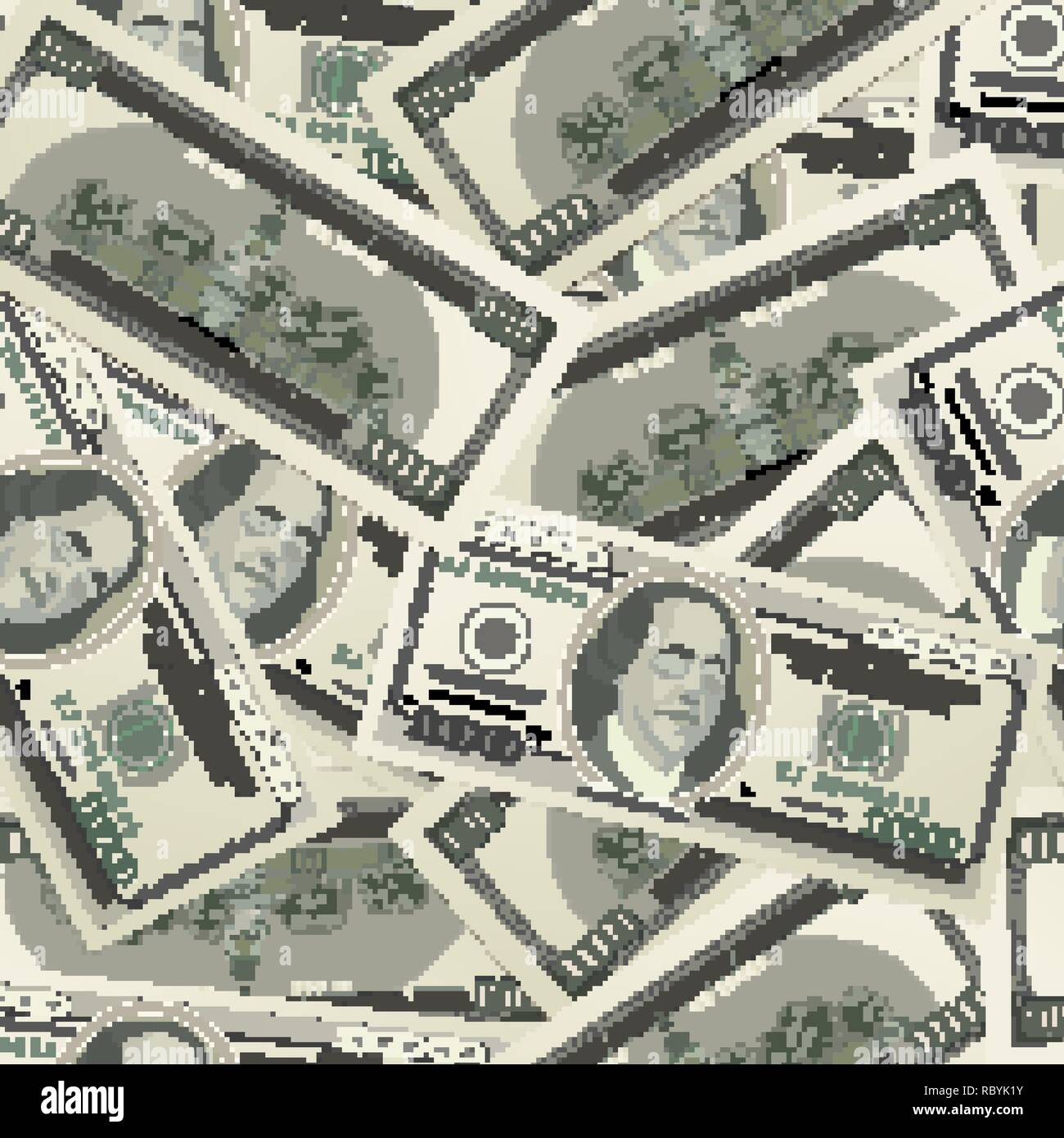 A lot of one hundred USA dollars banknotes, detailed coupures seamless ...