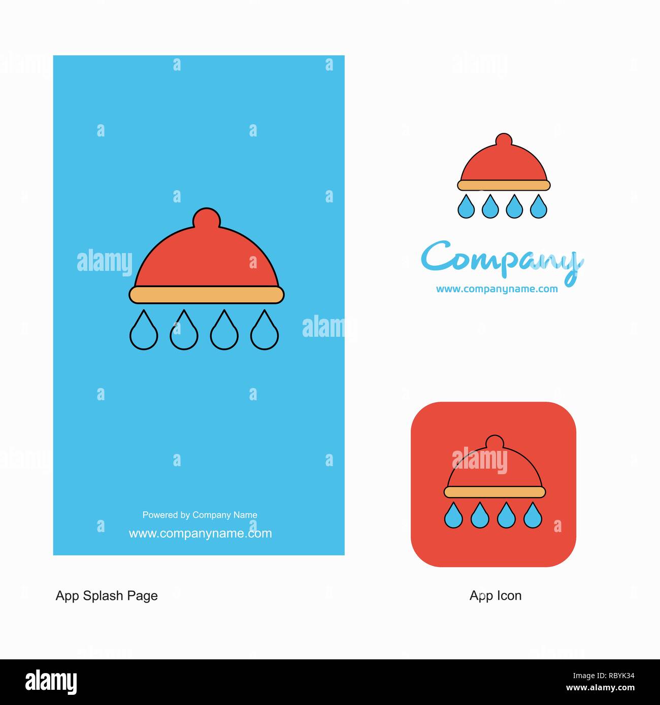 Shower Company Logo App Icon and Splash Page Design. Creative Business