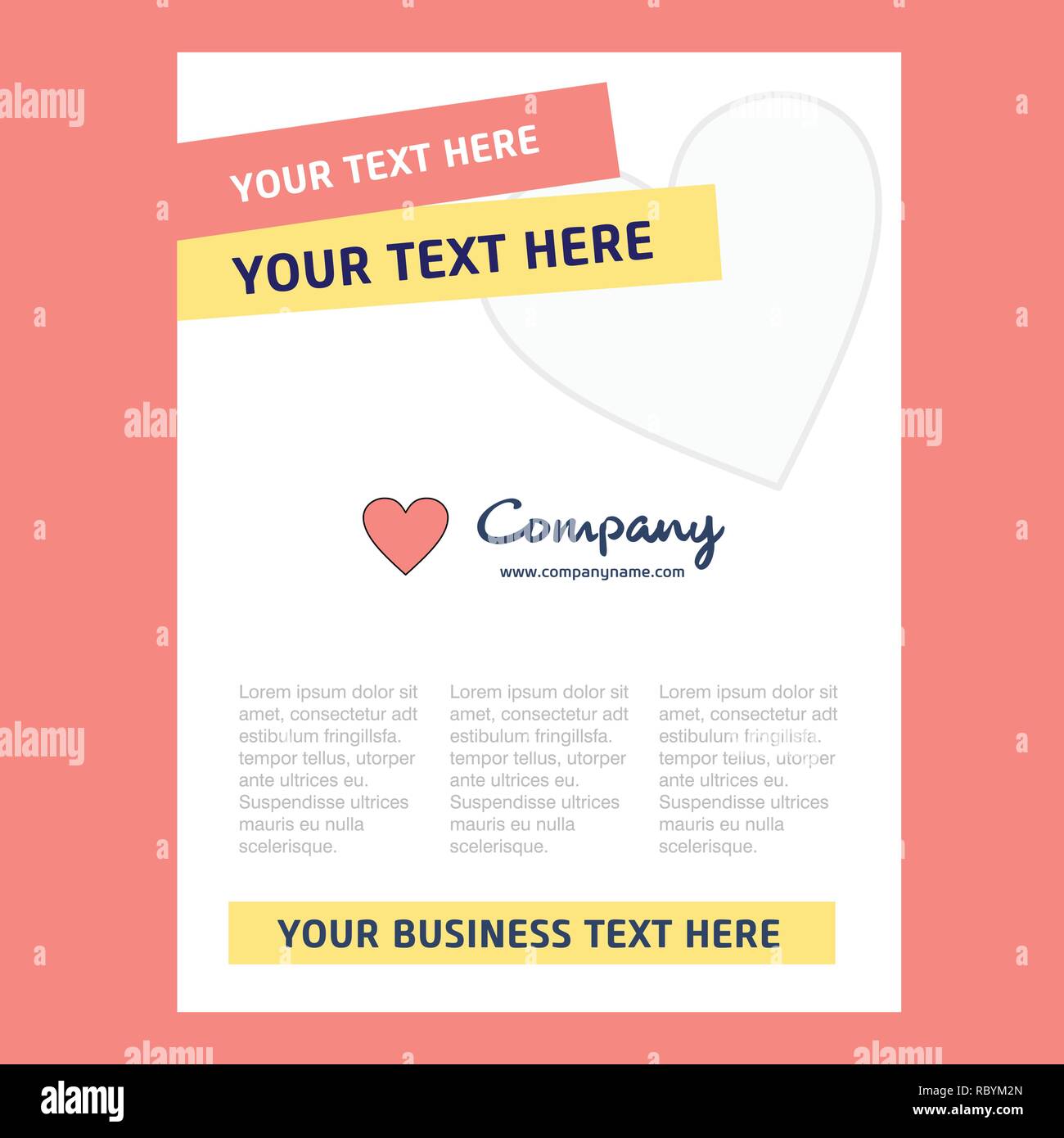 Heart Title Pattern Heart Title Page Design for Company profile ,annual report ...