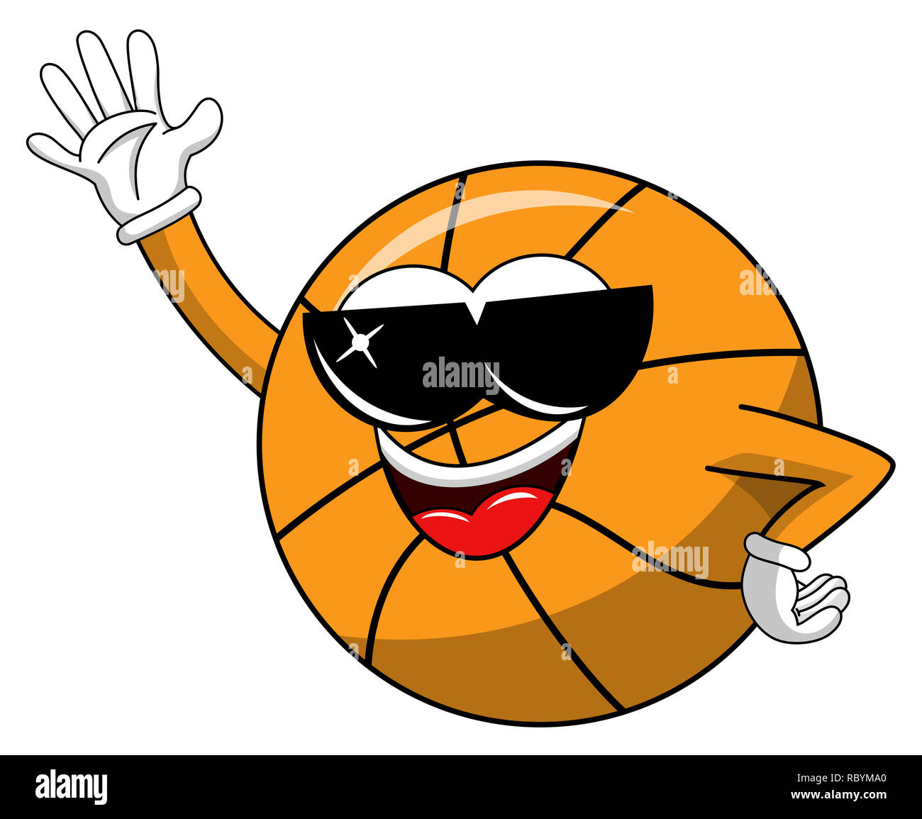 basketball ball cartoon funny character cool sunglasses waving isolated on white Stock Photo - Alamy basketball ball cartoon funny character cool sunglasses waving isolated on white Stock Photo - Alamy