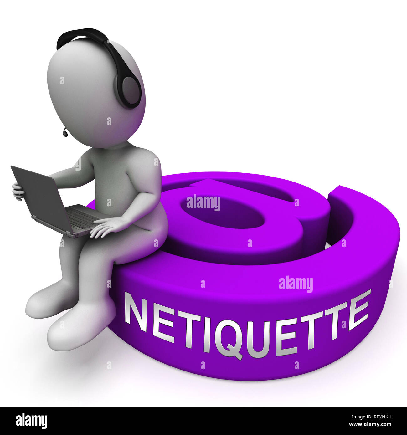 Netiquette Polite Online Behavoir Or Web Etiquette. Civility Protocol On Networks And Tech - 3d Illustration Stock Photo