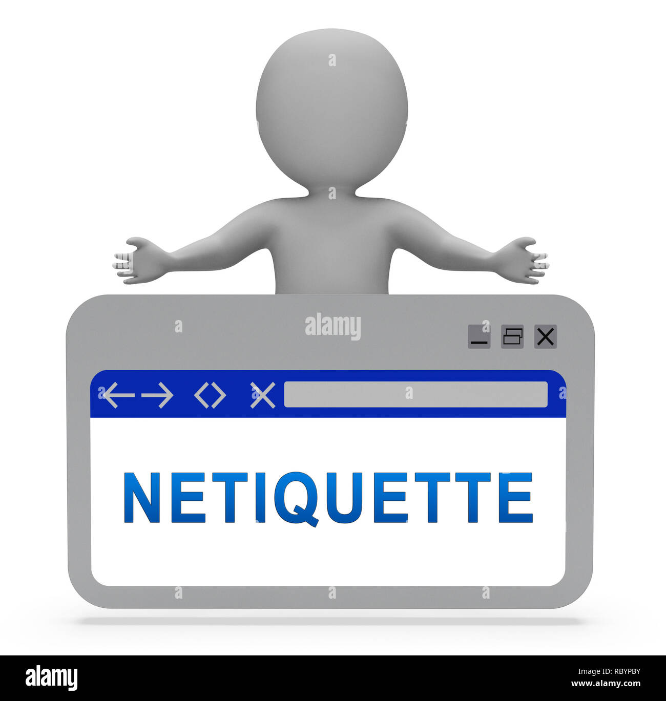 Netiquette Polite Online Conduct Or Web Etiquette. Civility Protocol On Networks And Tech - 3d Illustration Stock Photo