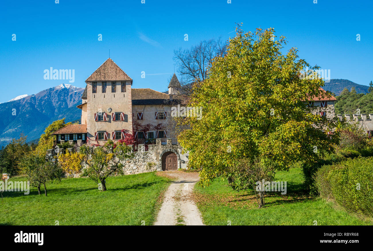 Castle Malgolo Europe, Italy, Trentino Alto Adige region, Trento district, Malgolo city, Non valley Stock Photo