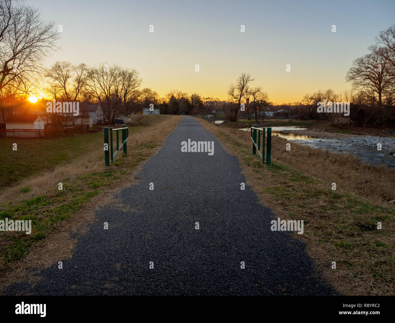 Two Gates Next to Levee Trail near Northwest Branch of the Anacostia