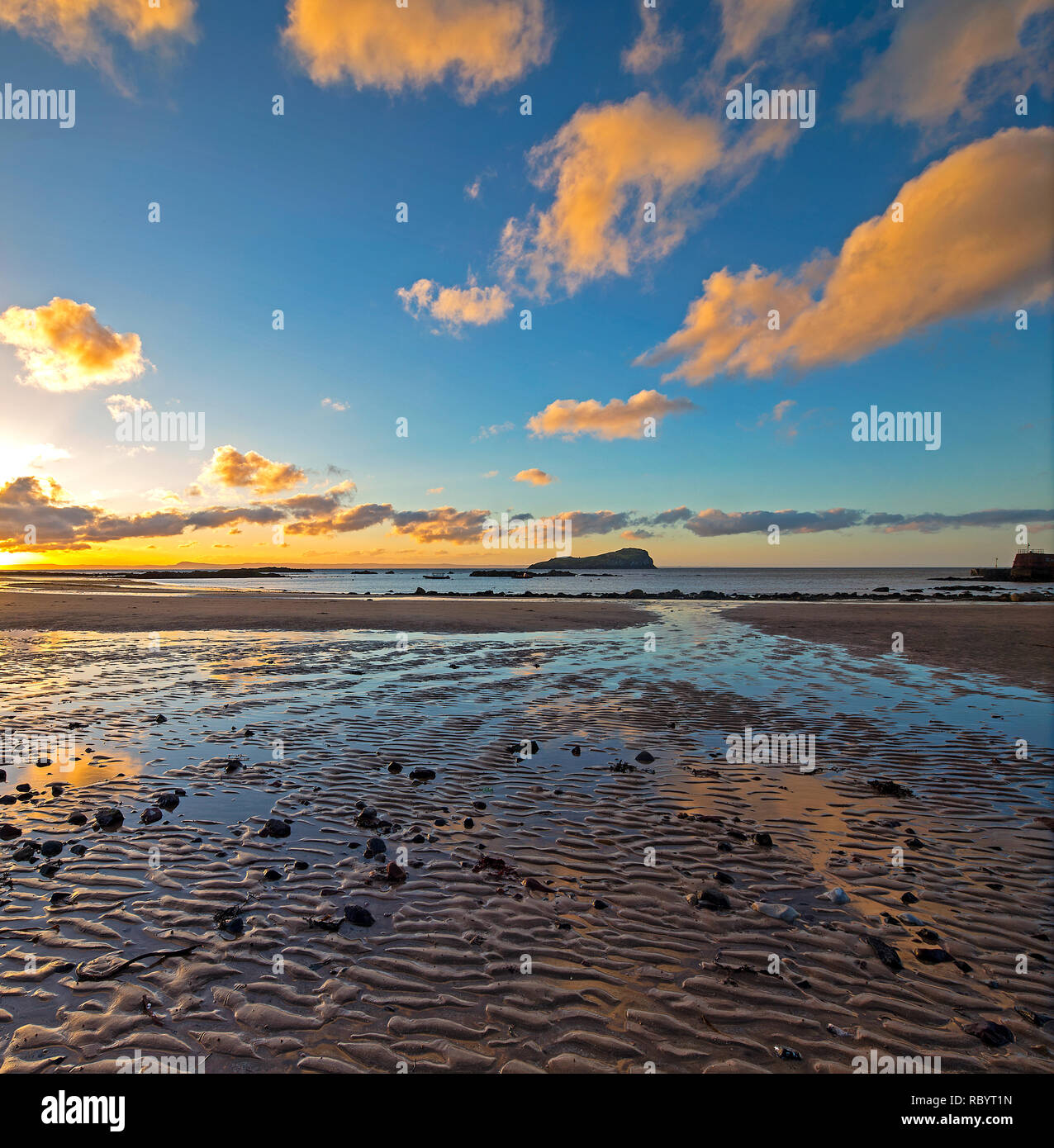 Summer scenic view over North Berwick, East Lothian, Scotland, United Kingdom Stock Photo