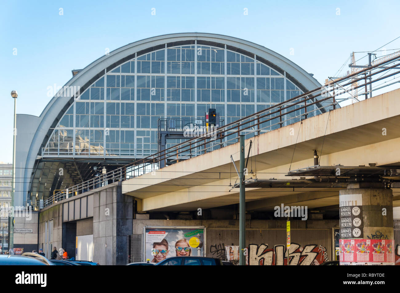 Arch building of Alexanderplatz train station, Berlin, Germany Stock ...