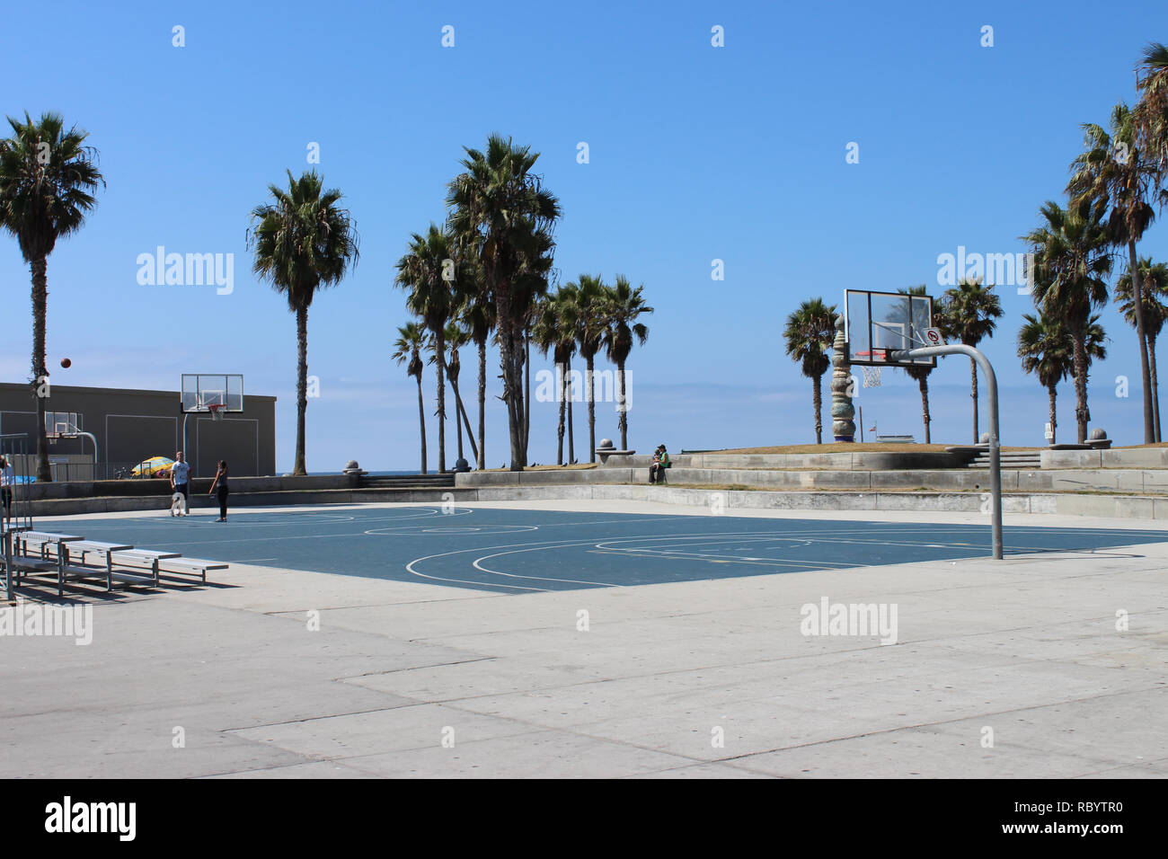 Basketball court on Venice beach, California Stock Photo