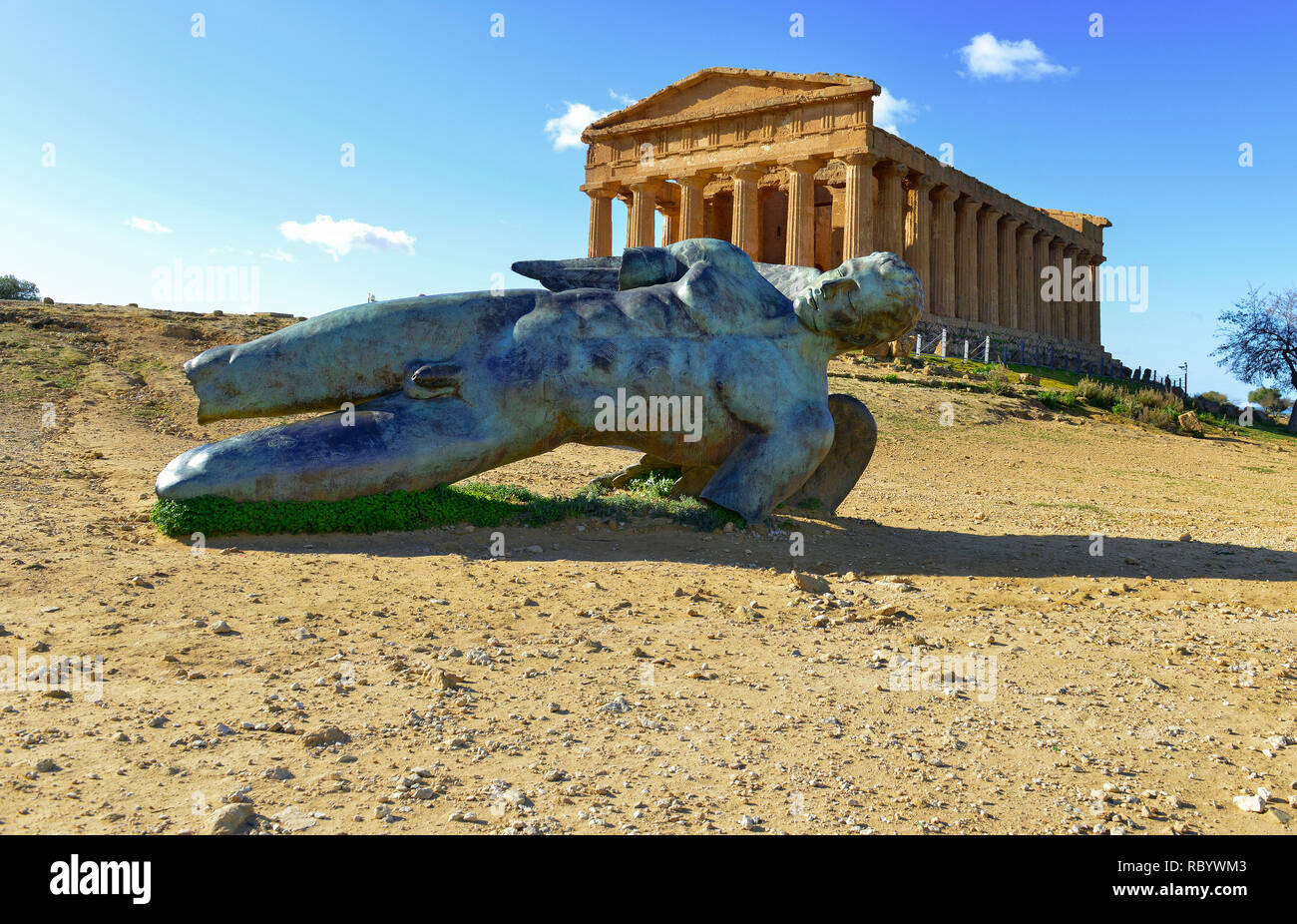 Ancient Greek Temples in Agrigento Sicily Stock Photo