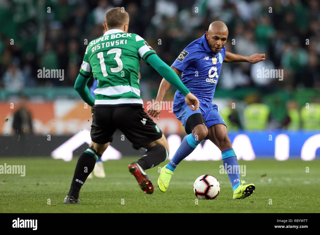 Yacine Brahimi of FC Porto seen in action during the League NOS 2018/19 football match between Sporting CP and FC Porto. (Final score: Sporting CP 0 - 0 FC Porto) Stock Photo