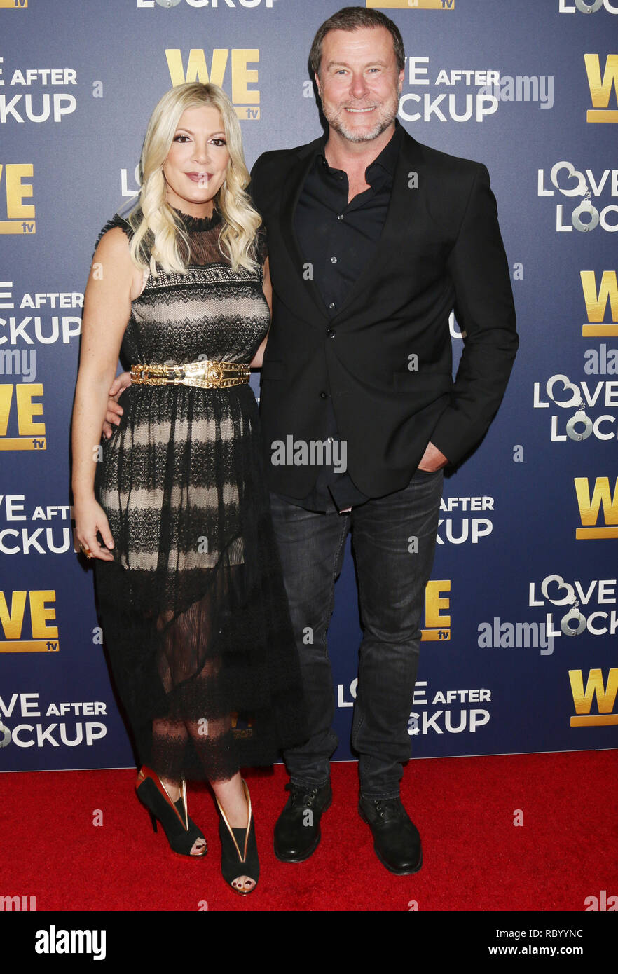 WE TV celebrates the return of 'Love After Lockup' with panel, 'Real Love: Relationship Reality TV's Past, Present & Future,' at The Paley Center for Media  Featuring: Tori Spelling, Dean McDermott Where: Beverly Hills, California, United States When: 12 Dec 2018 Credit: Nicky Nelson/WENN.com Stock Photo