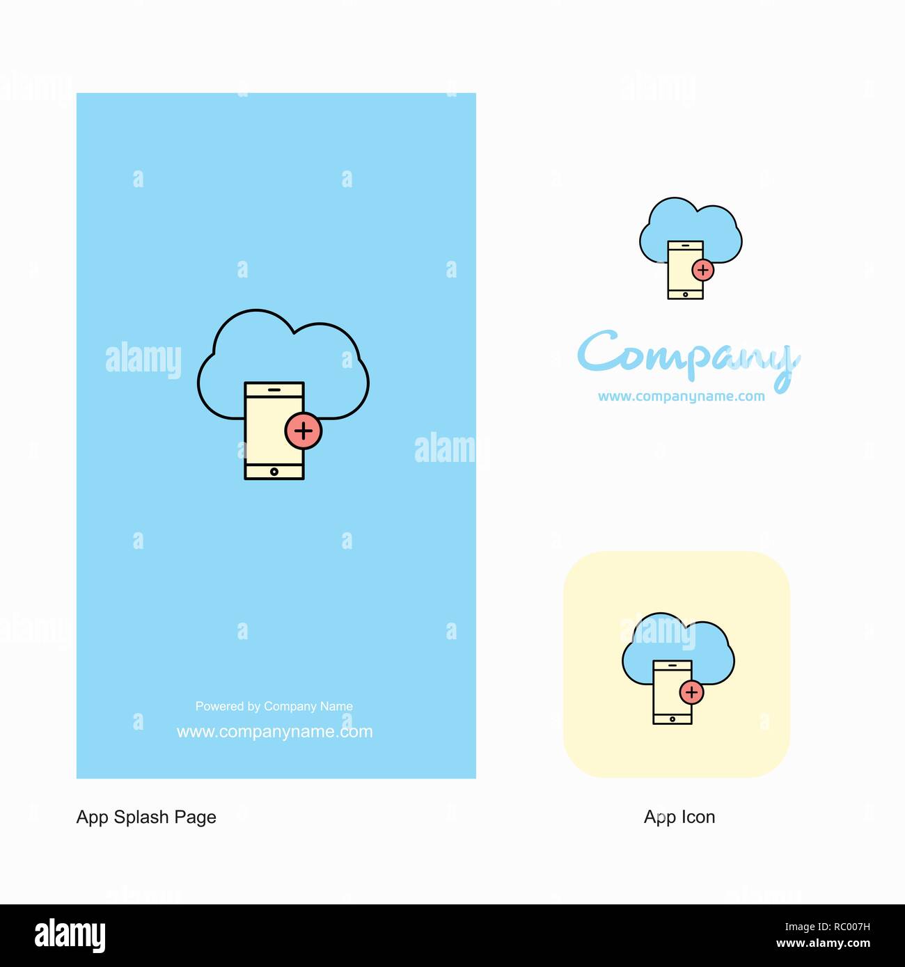 Cloud with smart phone Company Logo App Icon and Splash Page Design ...