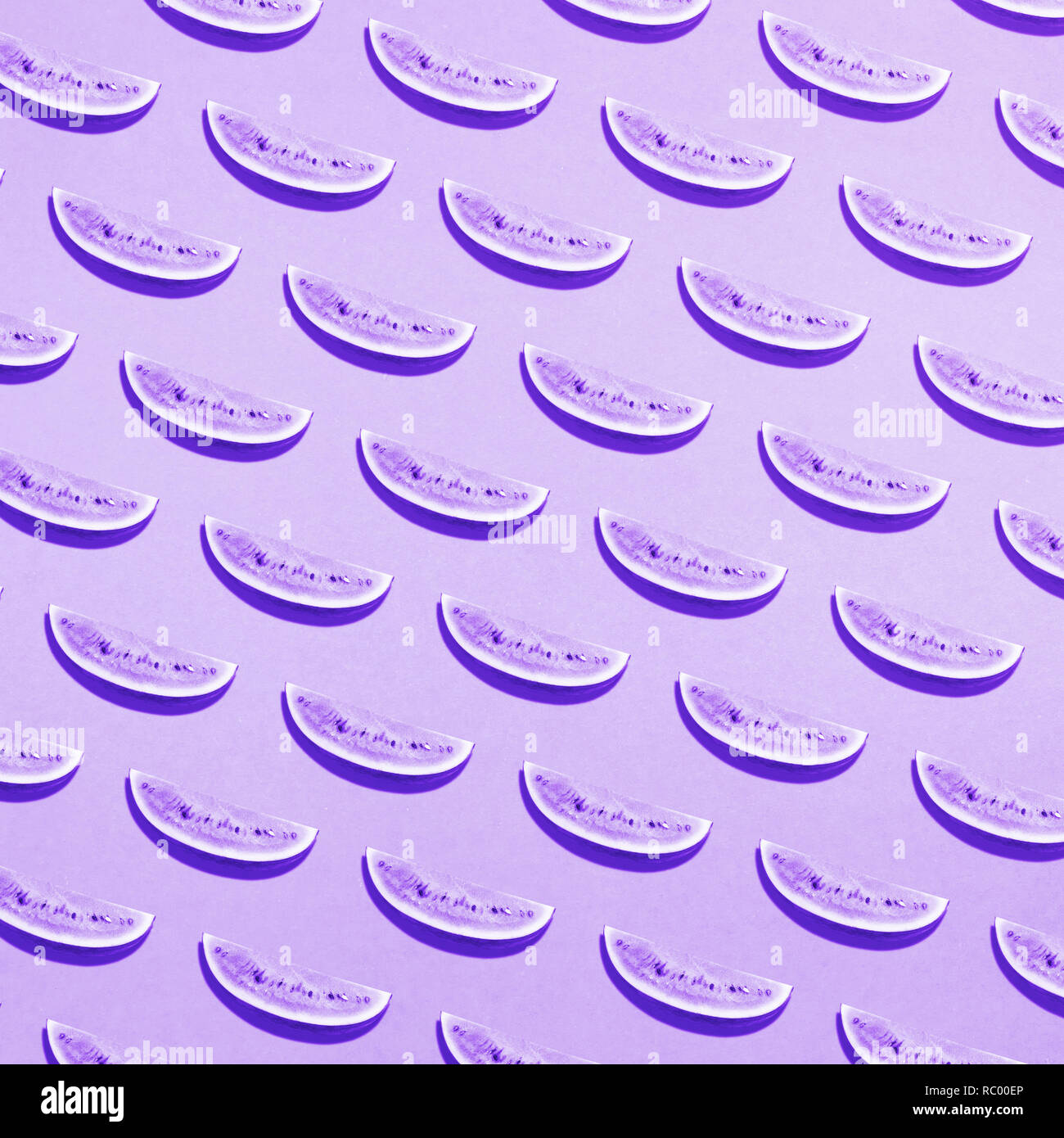 Seamless of ultra violet color watermelon on pastel color background ...