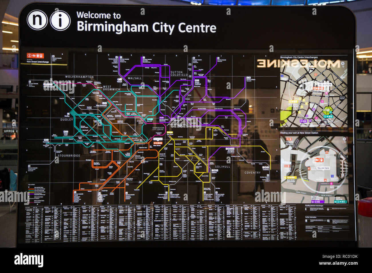 New Street Station Map Rail Map Of Birmingham Uk, Birmingham New Street Station Concourse Stock  Photo - Alamy