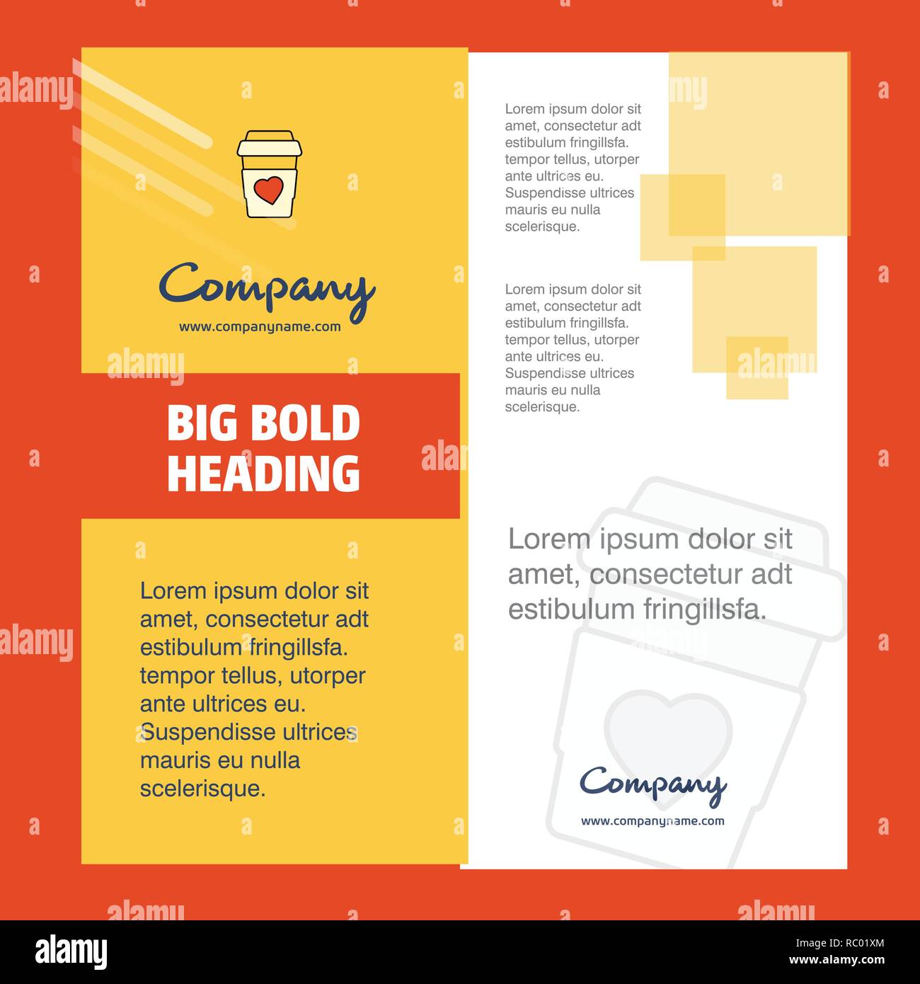 Juice glass Company Brochure Title Page Design. Company profile, annual report, presentations