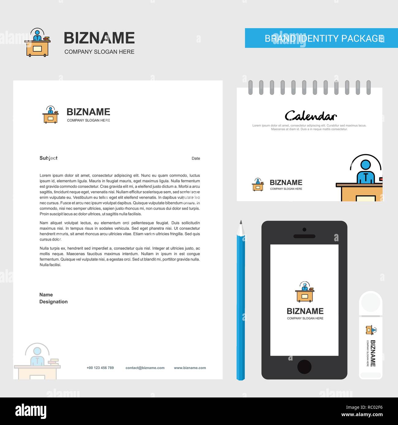 Office Desk Business Letterhead Calendar 2019 And Mobile App
