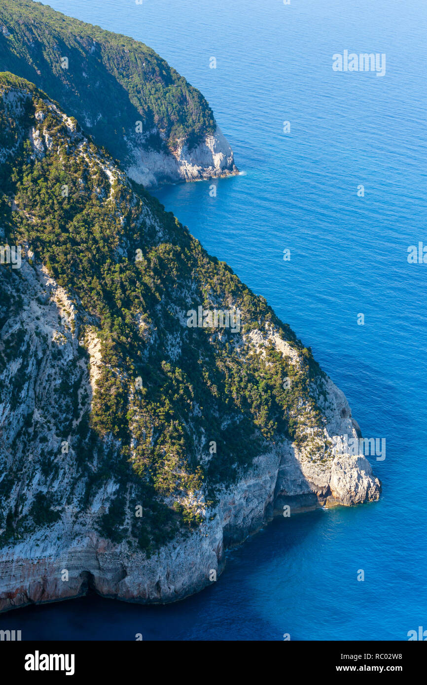 South cape of Lefkas island (Lefkada, Greece, Ionian Sea). View from up. Stock Photo