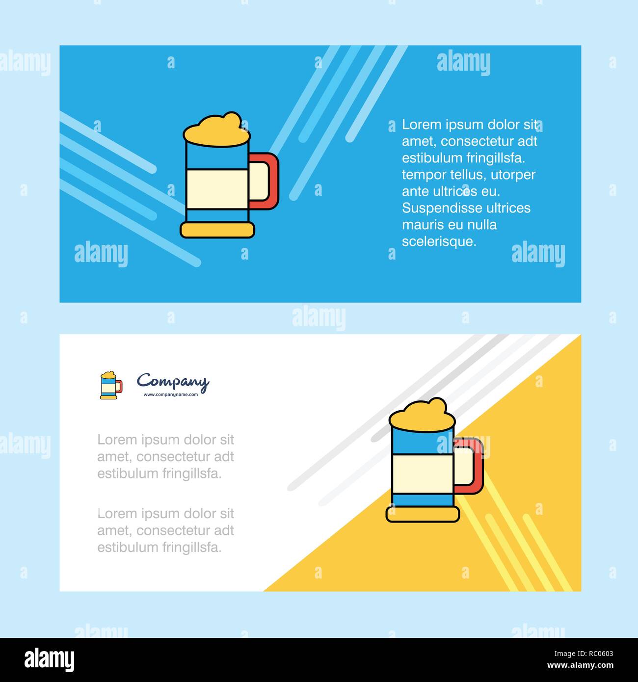 Beer Glass Abstract Corporate Business Banner Template Horizontal