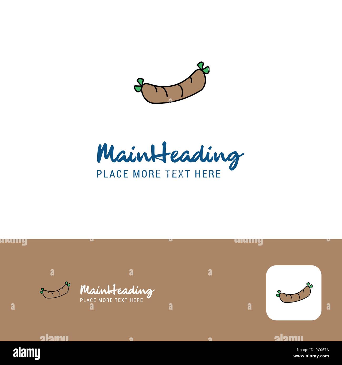 Creative Hot dog Logo Design. Flat color Logo place for Tagline. Vector