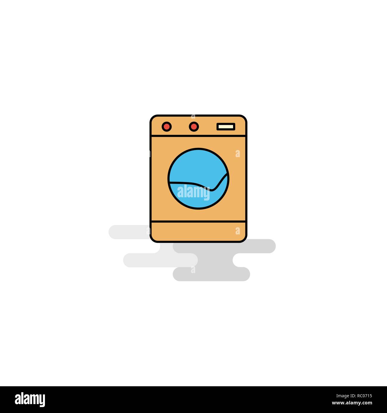 Flat Washing machine Icon. Vector Stock Vector Image & Art Alamy