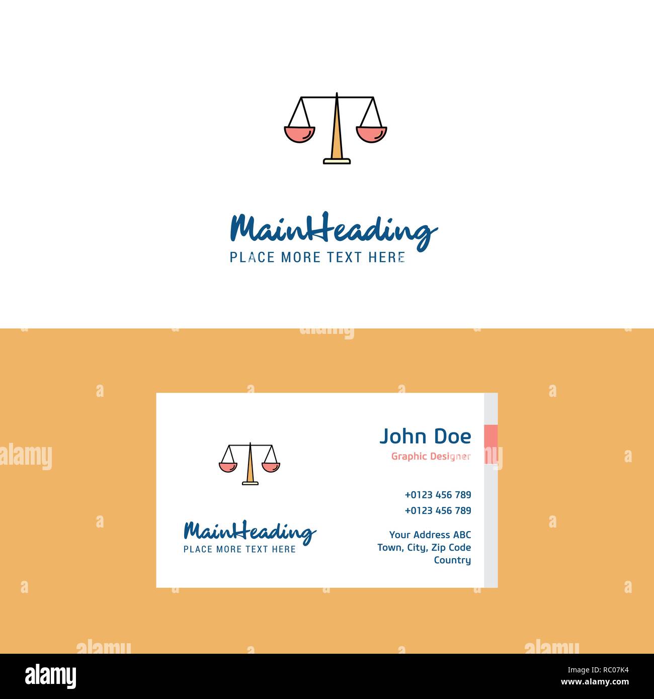 Flat Justice Logo and Visiting Card Template. Busienss Concept Logo ...