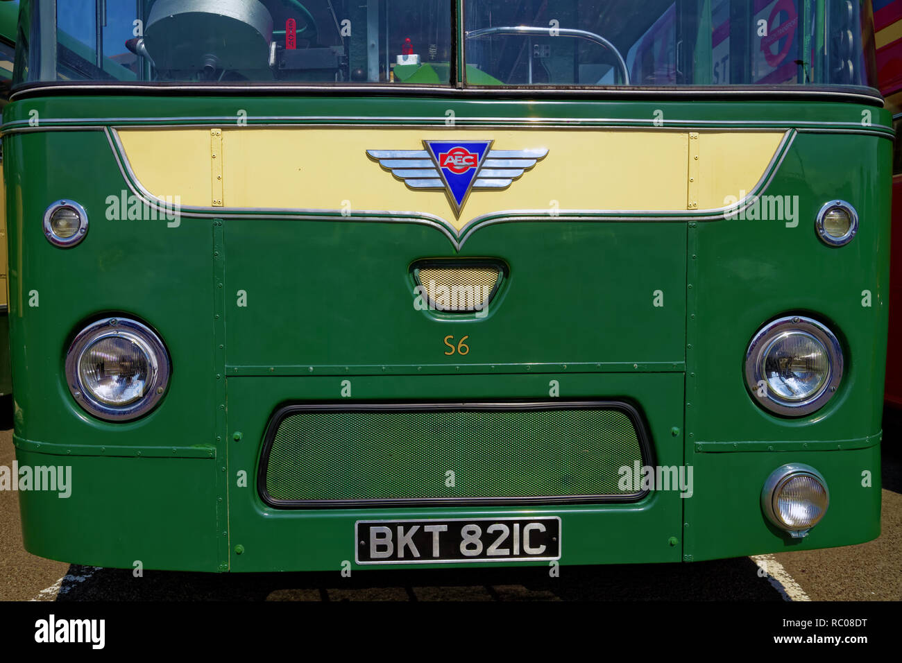 AEC (Associated Equipment Company) single decker bus built in the 1950s in Southall, London, England Stock Photo