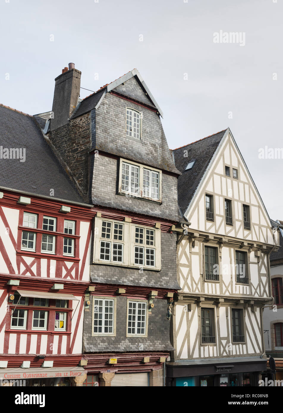 Traditional houses, Morlaix, Brittany, France Stock Photo Alamy