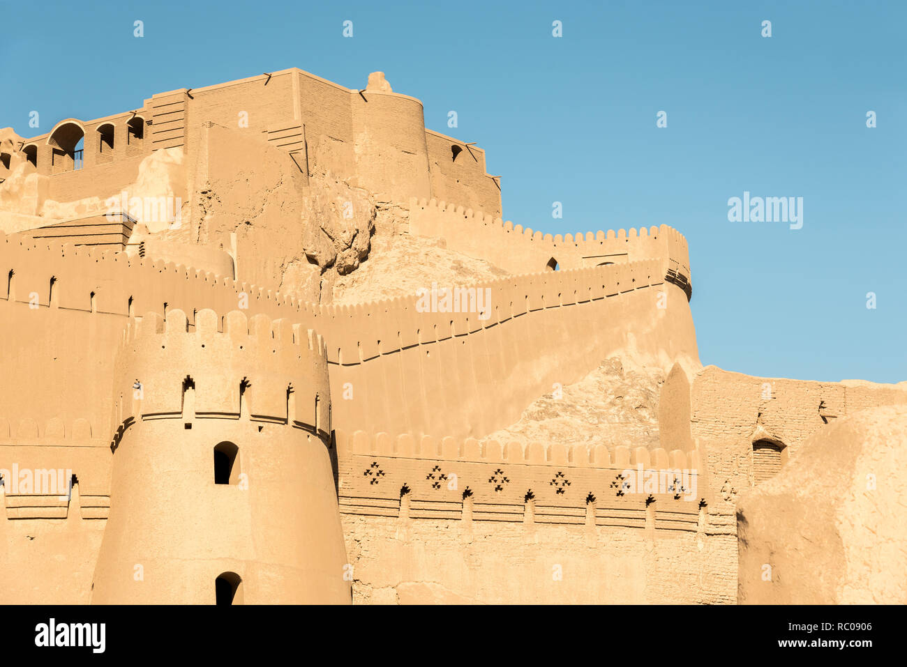 View of Arg-e Bam - Bam Citadel, near city of Kerman, rebuilt after earthquake, Iran Stock Photo
