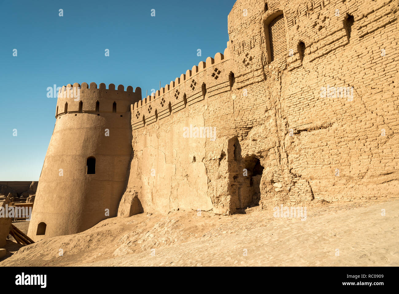 View of Arg-e Bam - Bam Citadel, near city of Kerman, rebuilt after earthquake, Iran Stock Photo