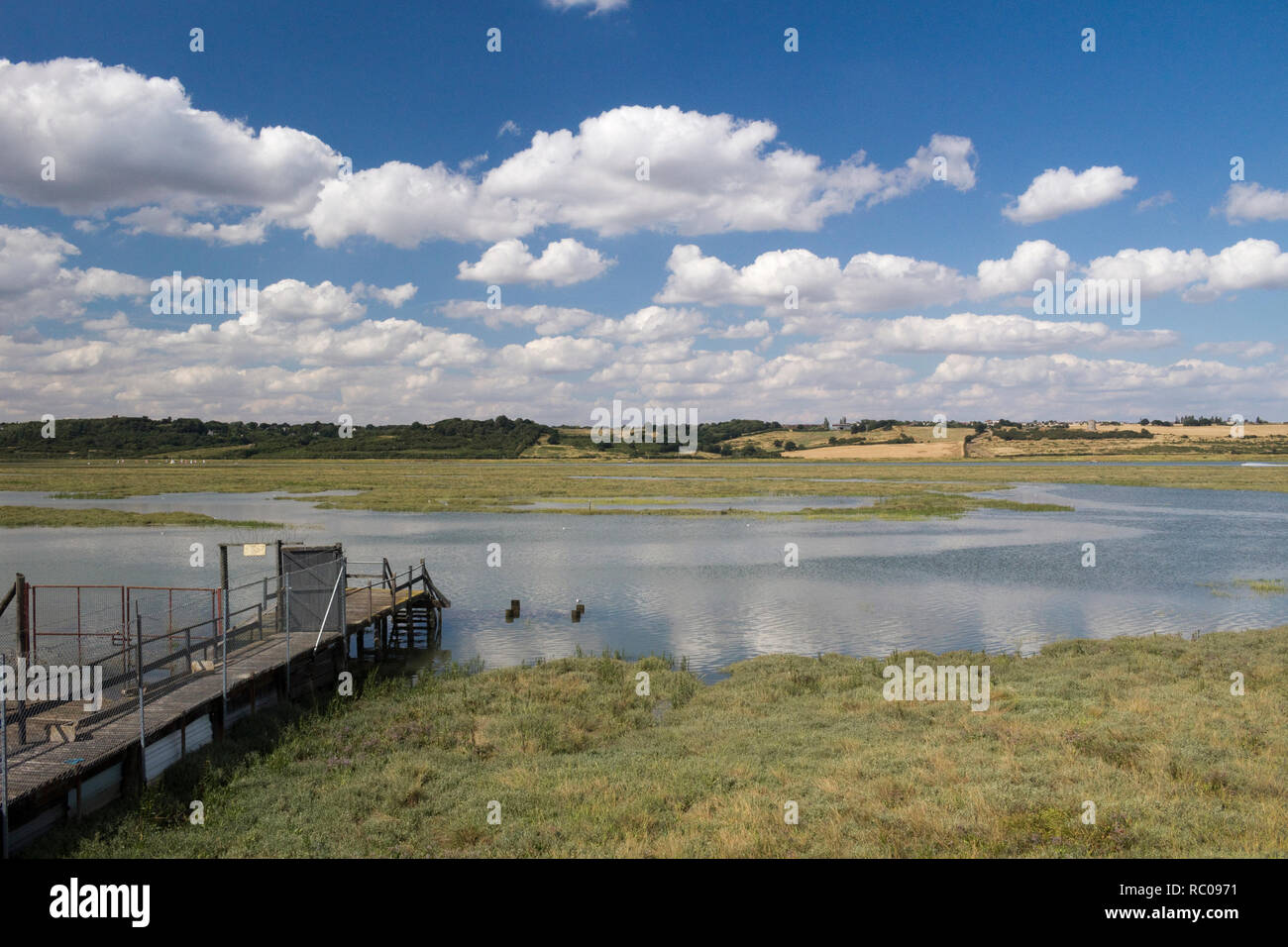 View across the Hadleigh Ray, from Canvey Island to Hadleigh Castle