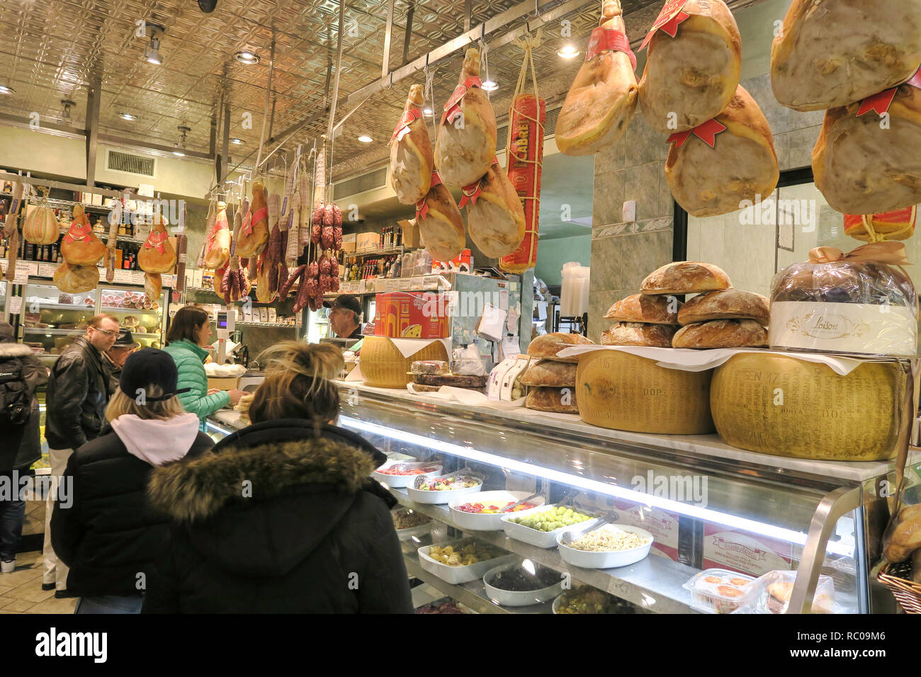 Di Palo's Fine Foods, Little Italy, New York City Stock Photo
