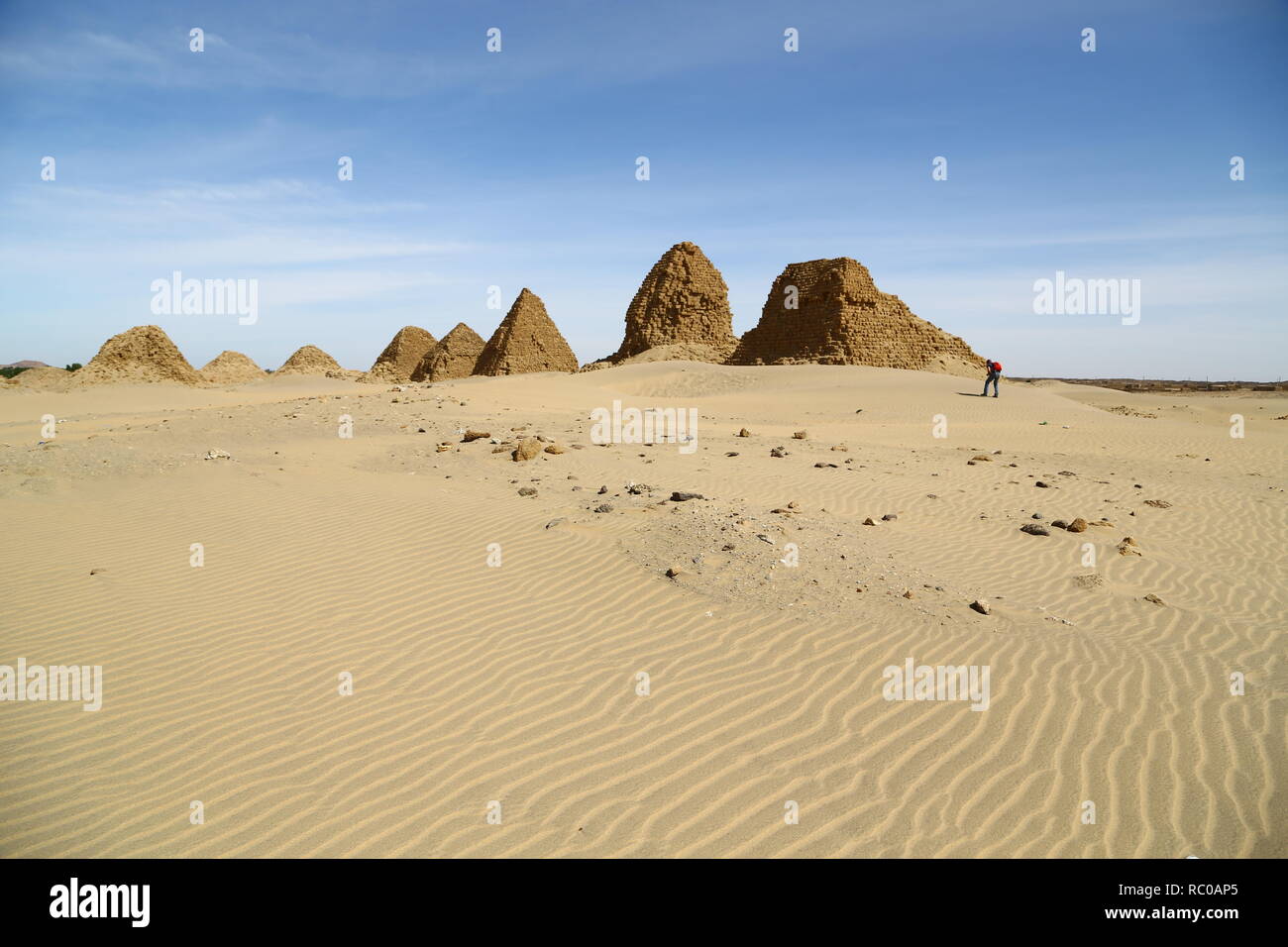 in africa sudan napata karima the antique pyramids of the black pharaohs in the middle of the desert Stock Photo