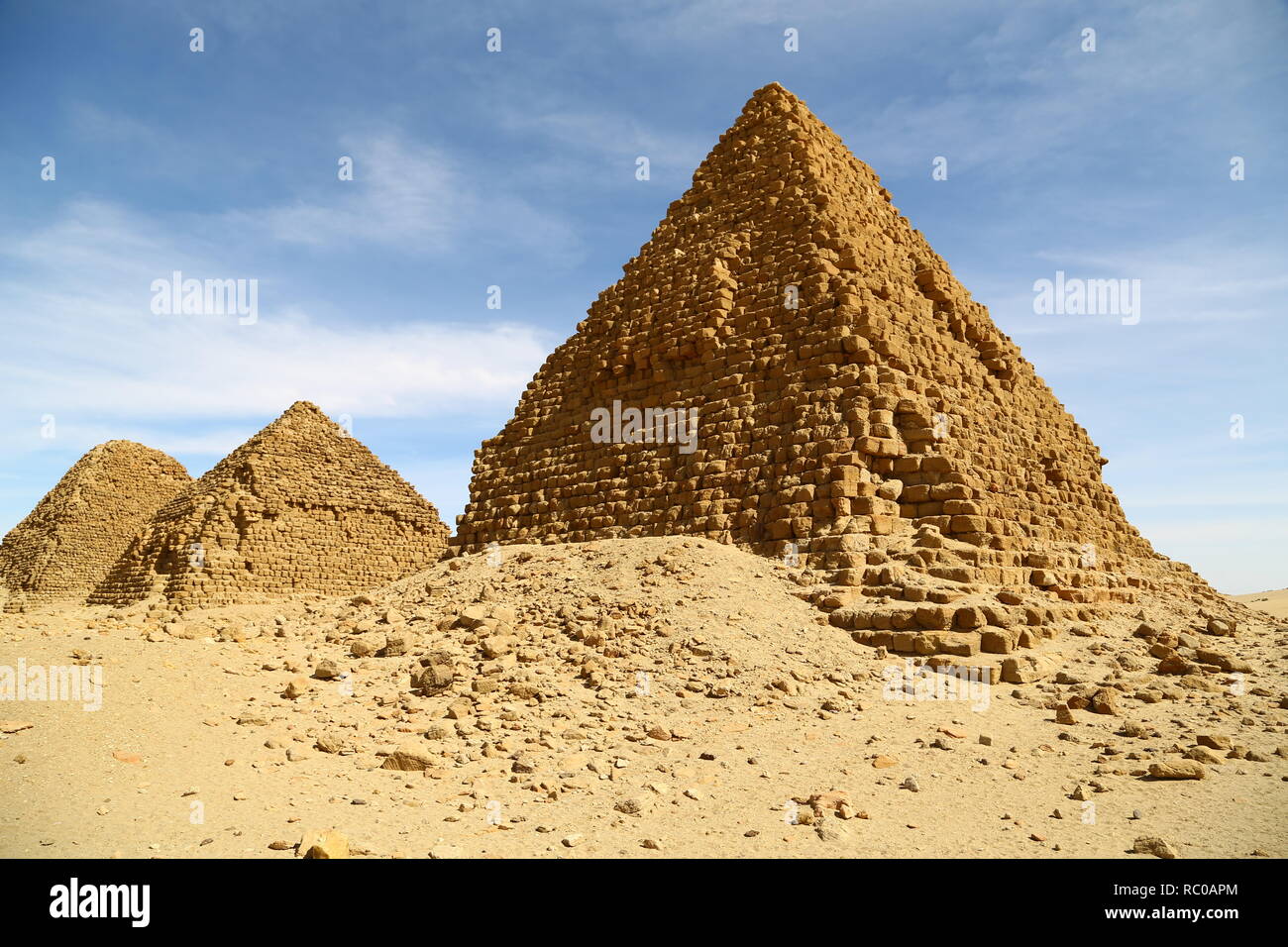 in africa sudan napata karima the antique pyramids of the black pharaohs in the middle of the desert Stock Photo