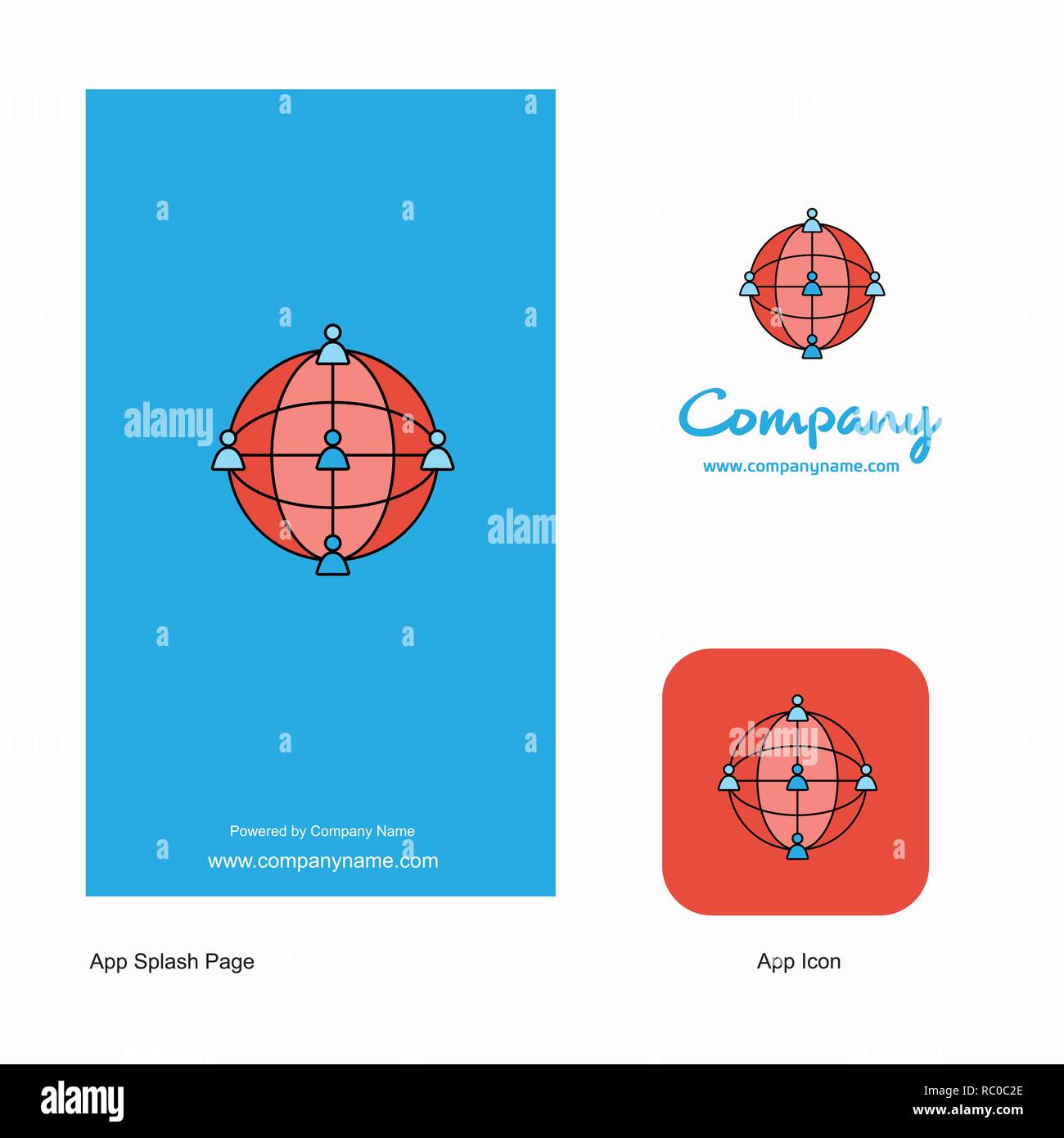 Global network Company Logo App Icon and Splash Page Design. Creative