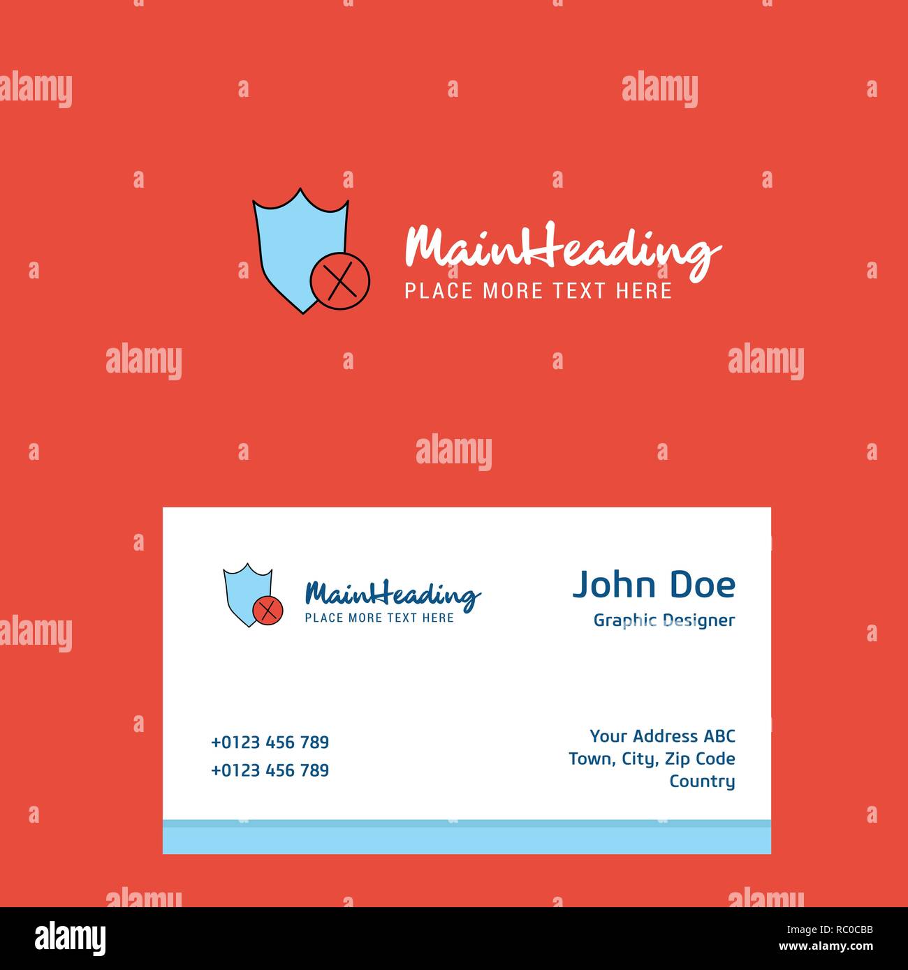 Shield logo Design with business card template. Elegant corporate ...