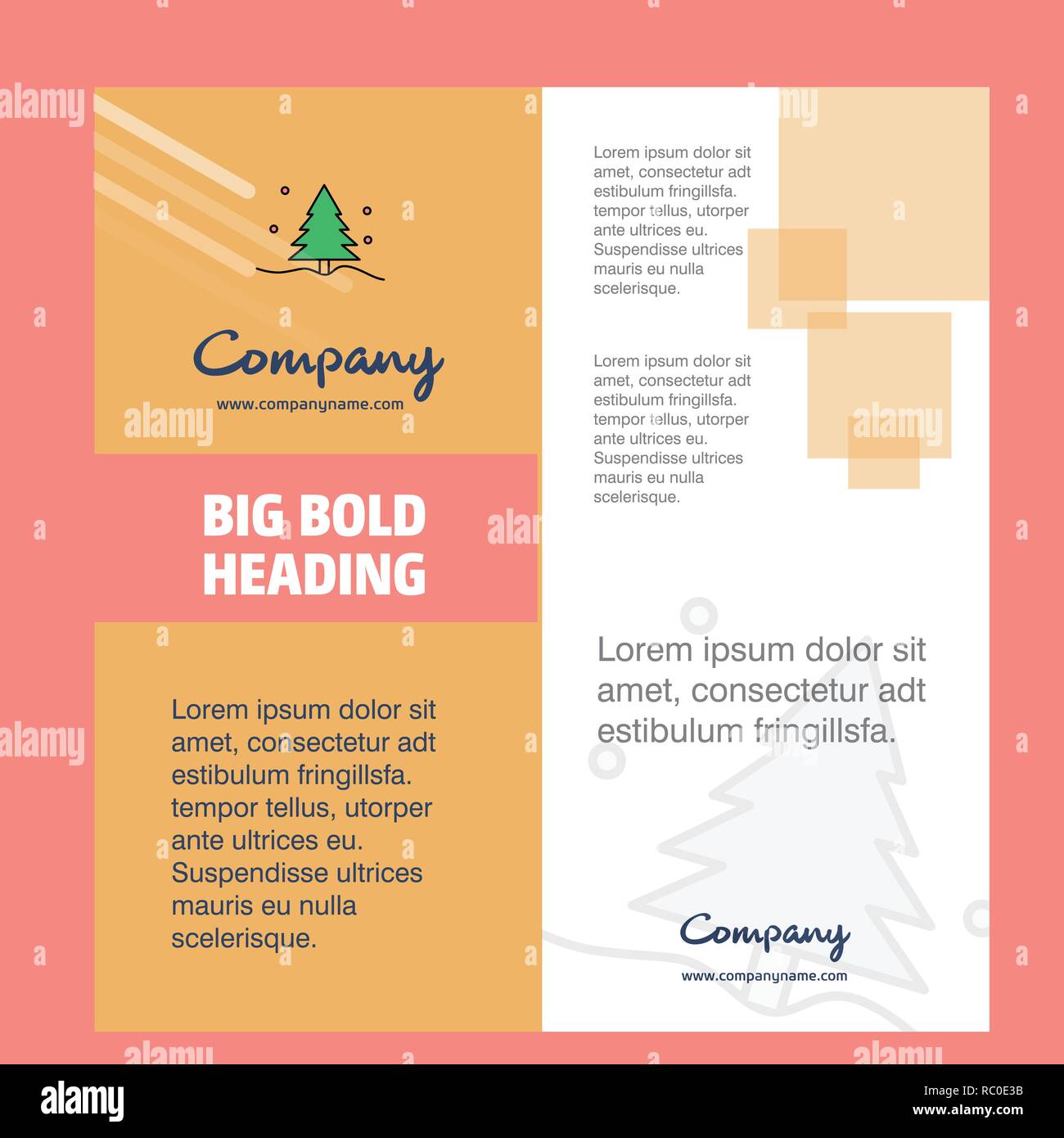 Christmas tree Company Brochure Title Page Design. Company profile