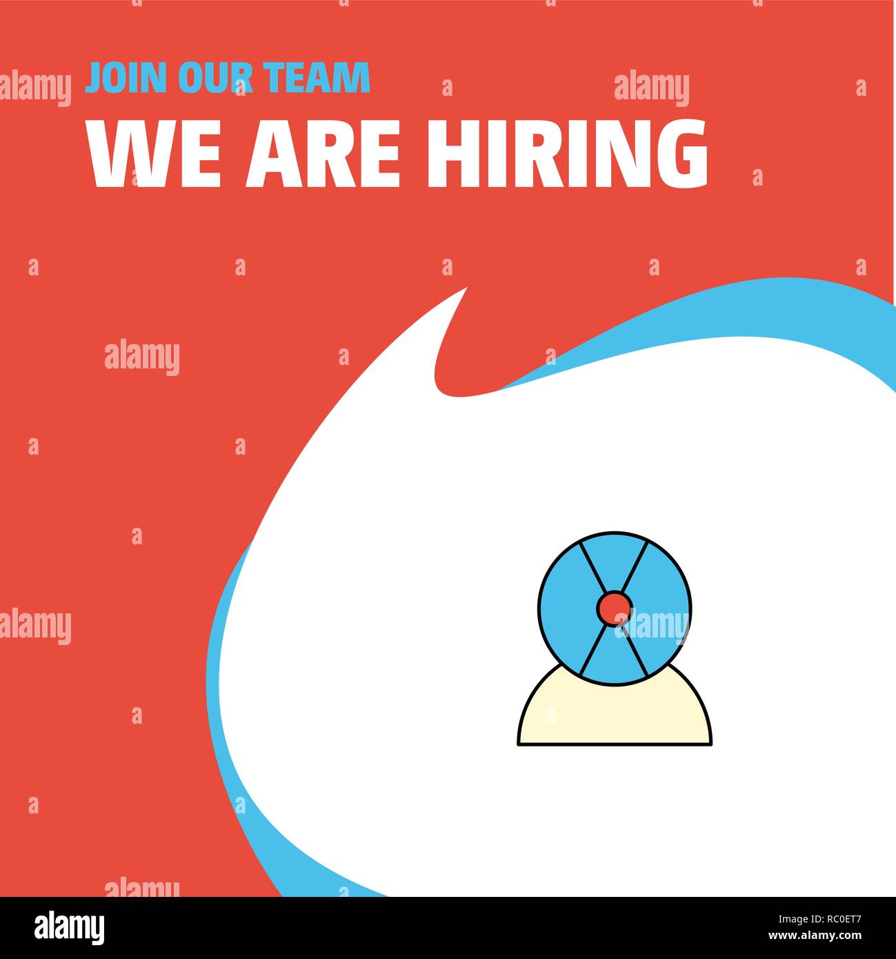 Join Our Team. Busienss Company Disk avatar We Are Hiring Poster Callout Design. Vector background Stock Vector