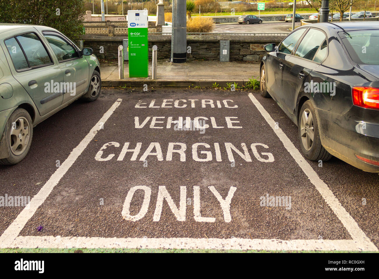 electric car charging point Stock Photo