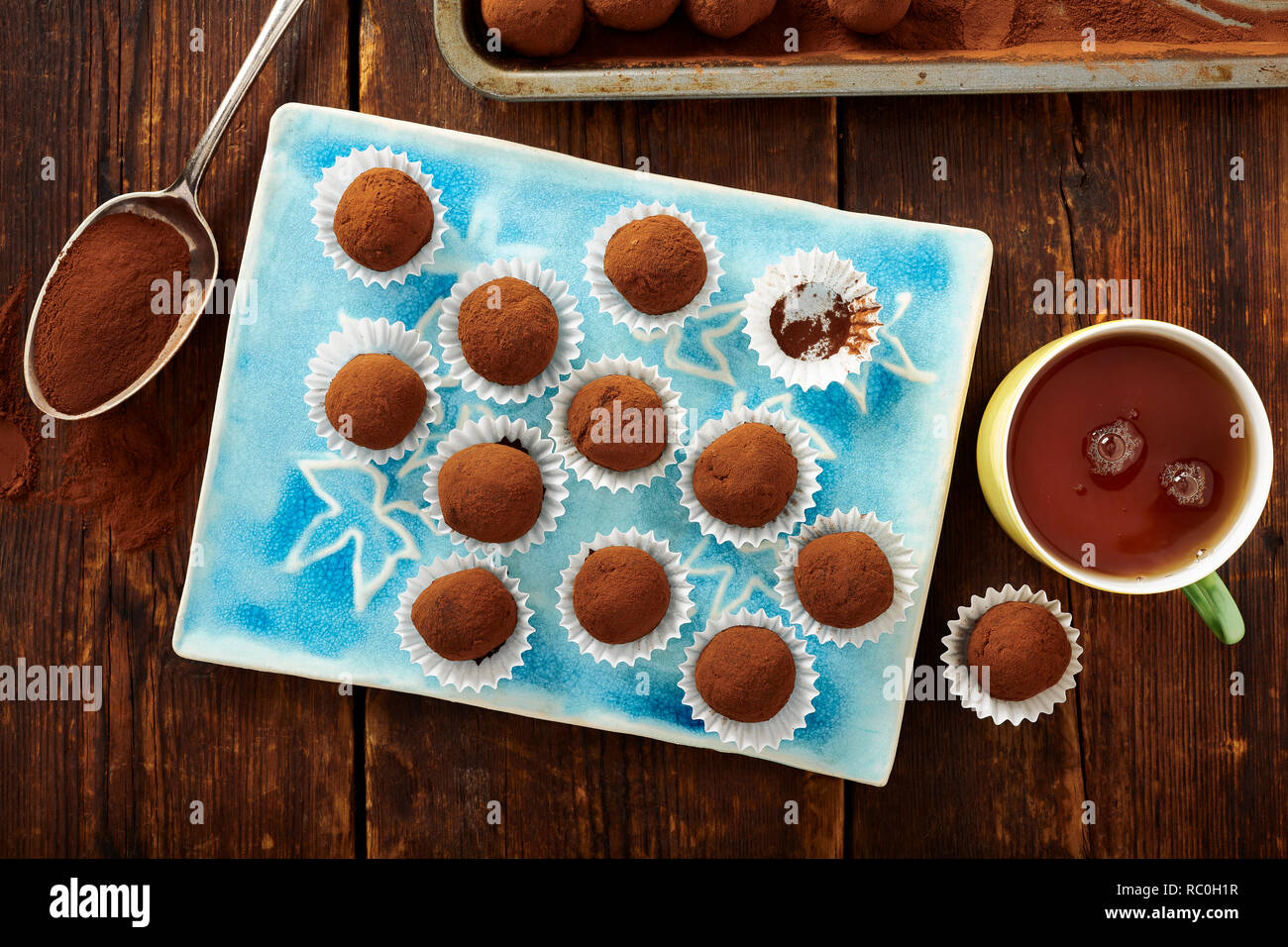 Keto chocolate truffles Stock Photo