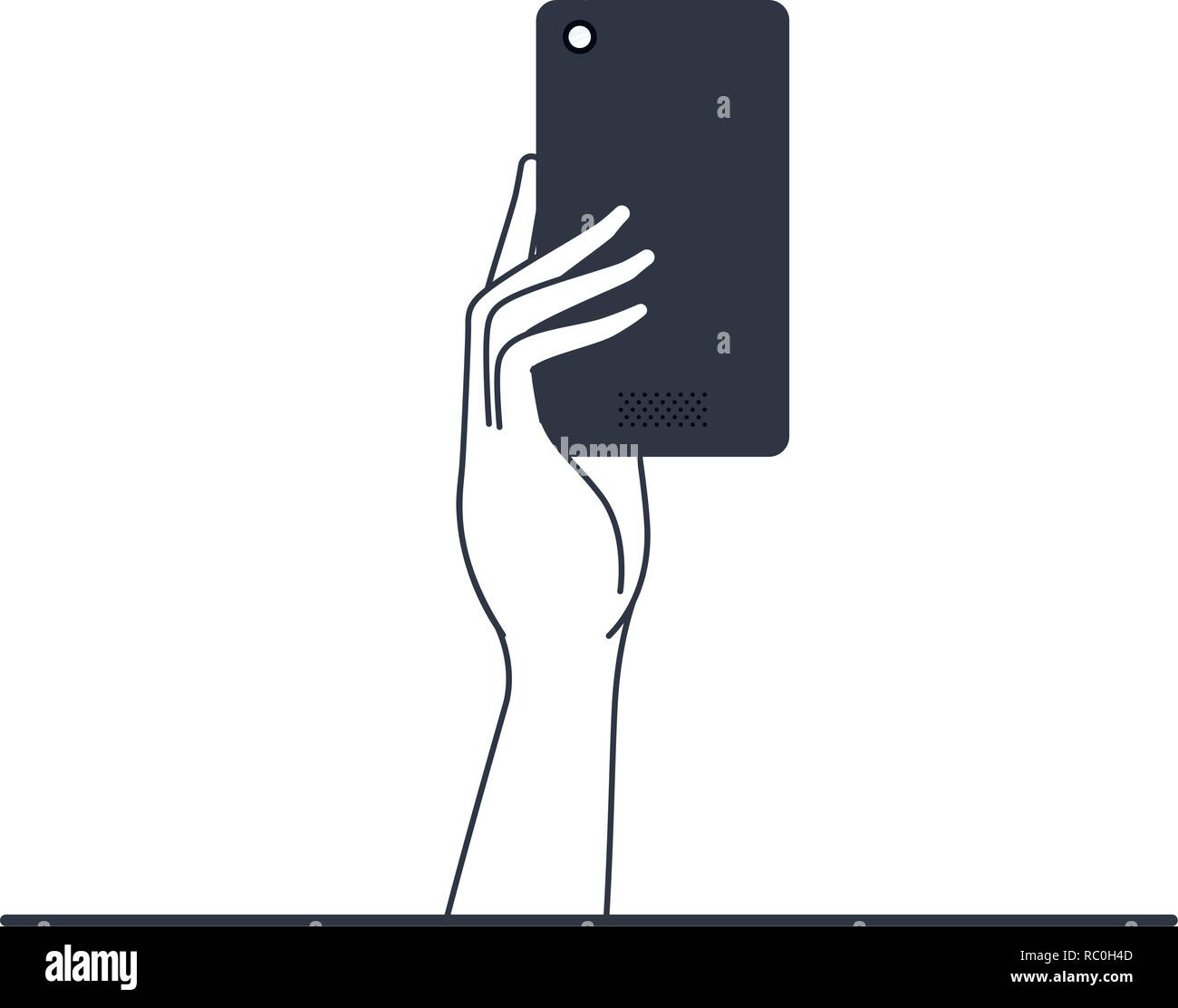 hand with smart phone isolated icon Stock Vector Image & Art - Alamy