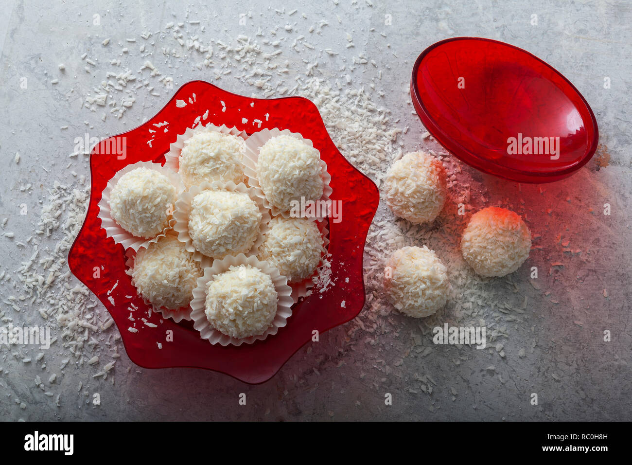 No-bake lemon snowballs Stock Photo