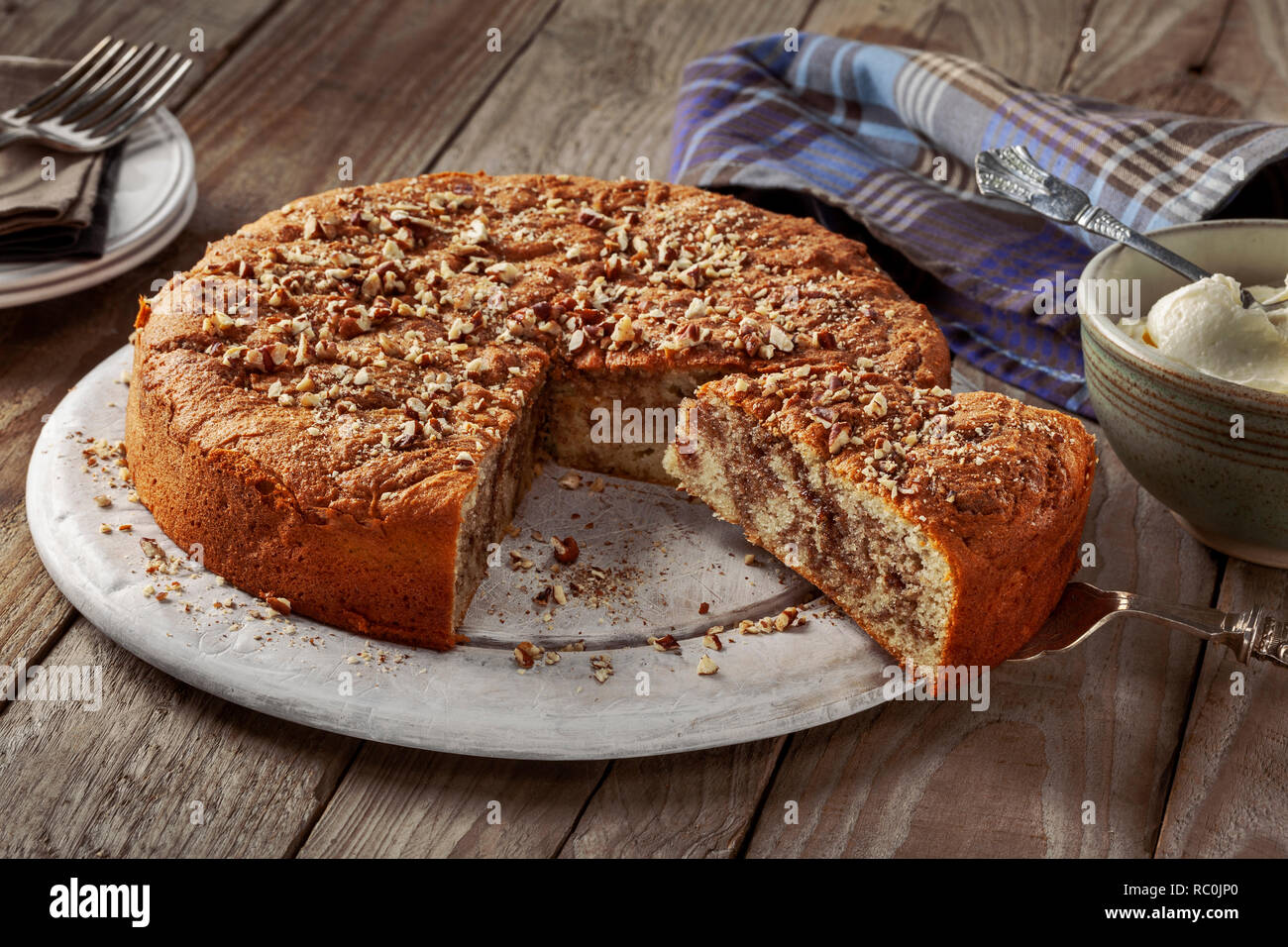Cinnamon bun cake Stock Photo