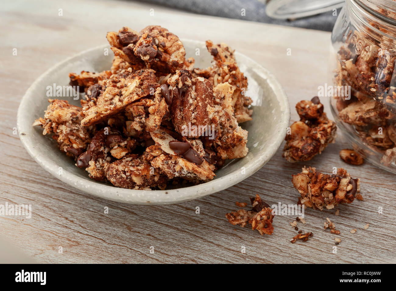 Nutty granola bites Stock Photo
