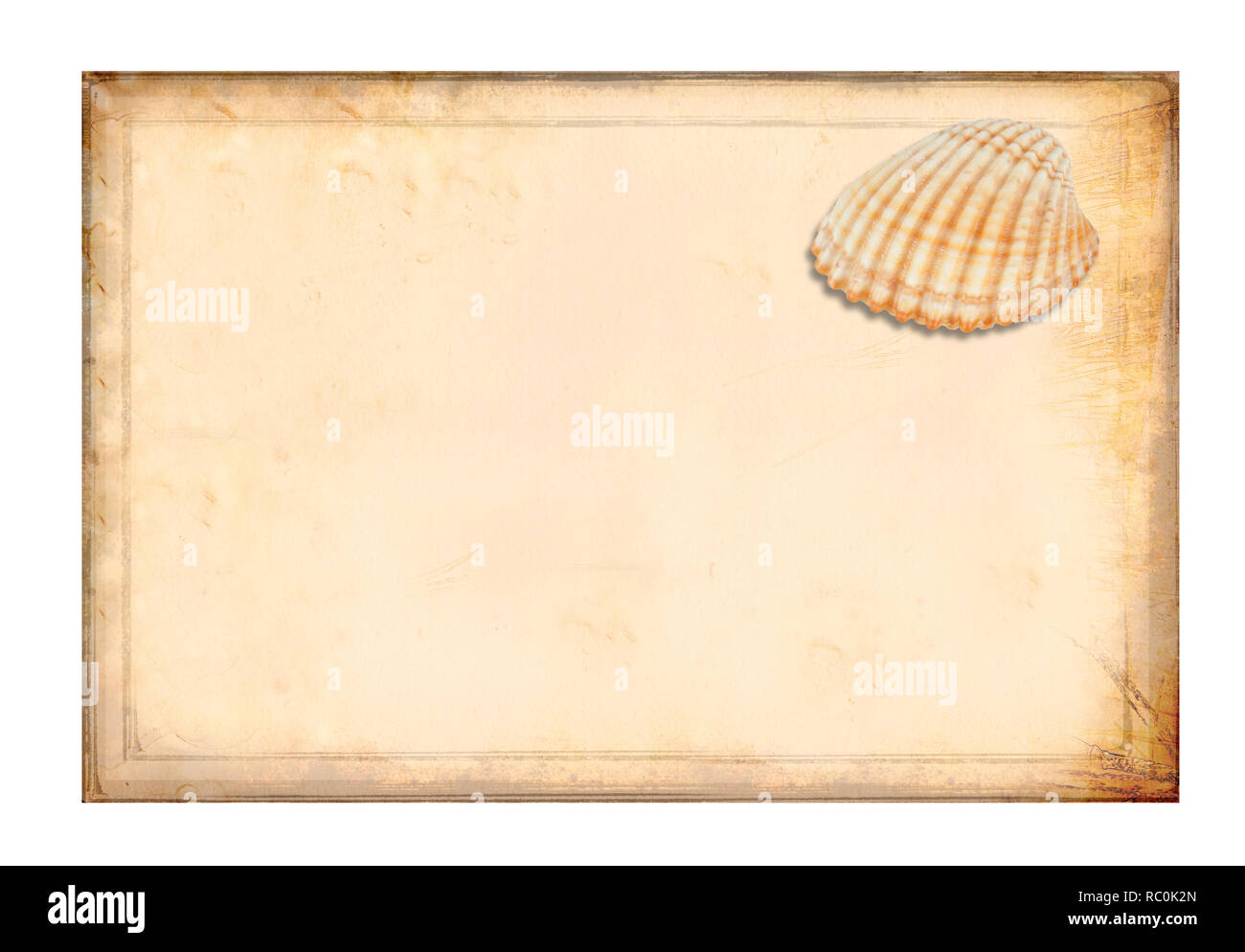 Antique yellowish parchment paper grungy background texture Stock Photo