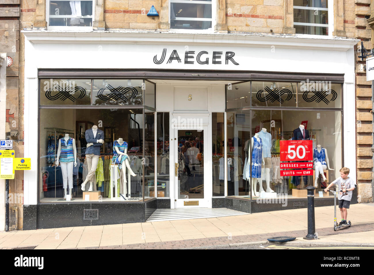 Jaeger fashion store, Cambridge Terrace, Montpellier Quarter, Harrogate, North Yorkshire, England, United Kingdom Stock Photo