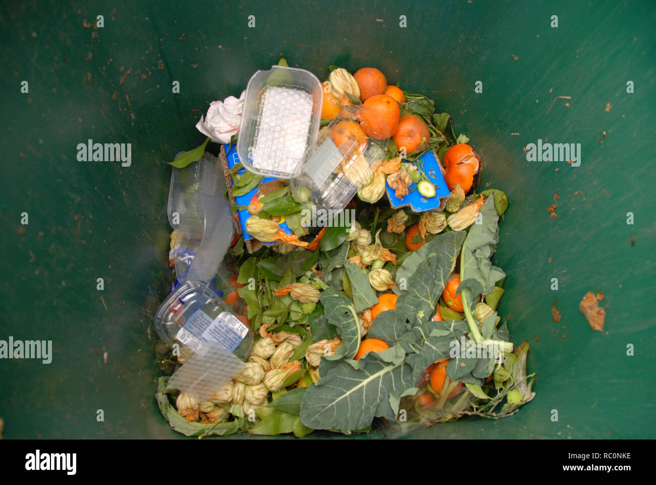 A bin with waste with food waste at the market Stock Photo Alamy